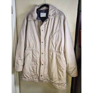 London Fog Mens Size 46 Regular Coat Flannel Lined Button And Zipper Closure